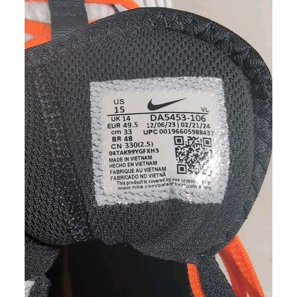 Nike Force Savage Pro 3 Lineman Football Cleats Men’s 15 White Orange DA5453-106 main image 6